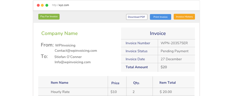 WordPress Invoicing Plugin
